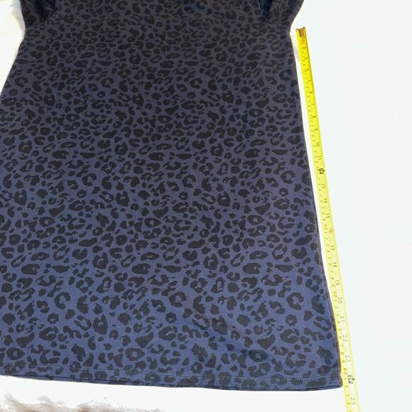 Z Supply Crewneck Sweatshirt Dress Navy Black Leopard Large GUC - Picture 11 of 12